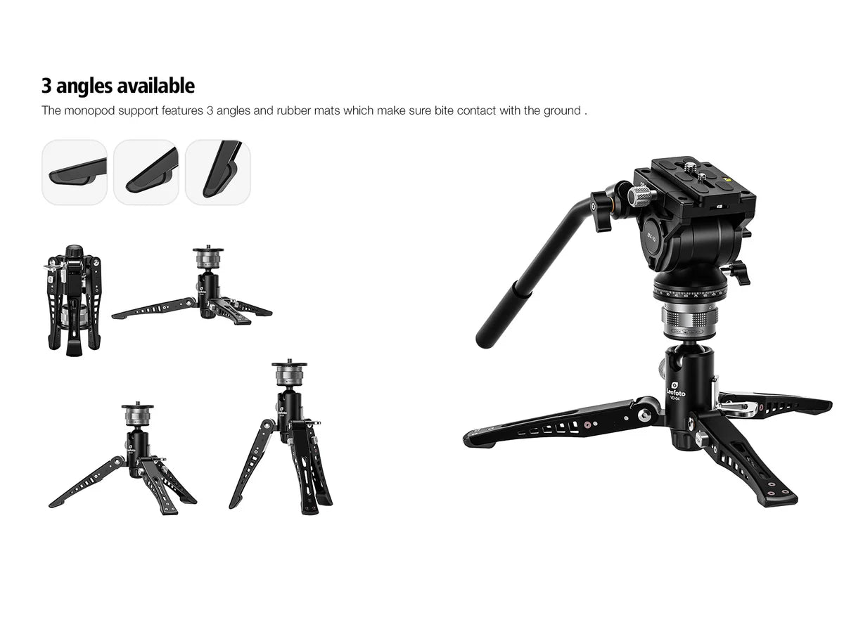 Leofoto MF-324C+BV-10+VD-04 Professional carbon fiber Monopod