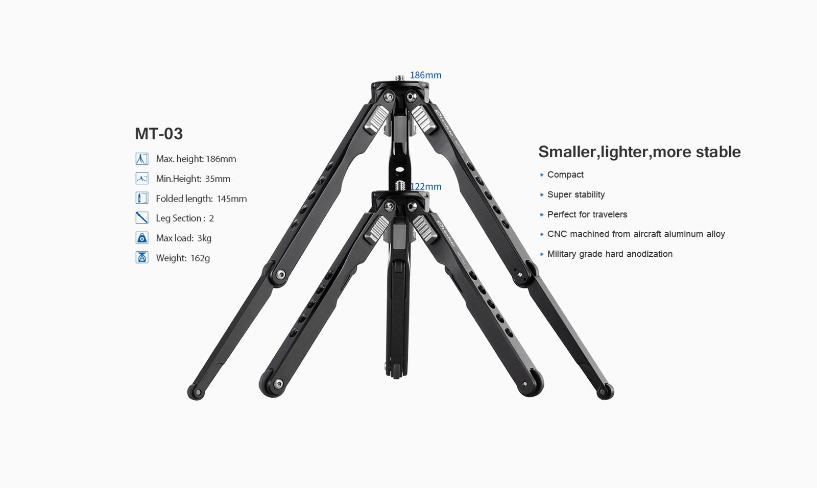 Leofoto Spider Tripod MT-03+LH-25