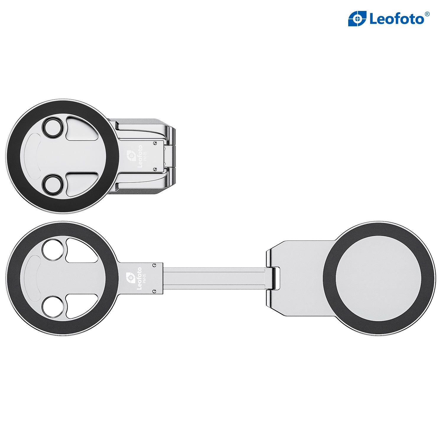 Leofoto PM-05 Dual-Sided Magnetic Foldable Phone Stand - Silver