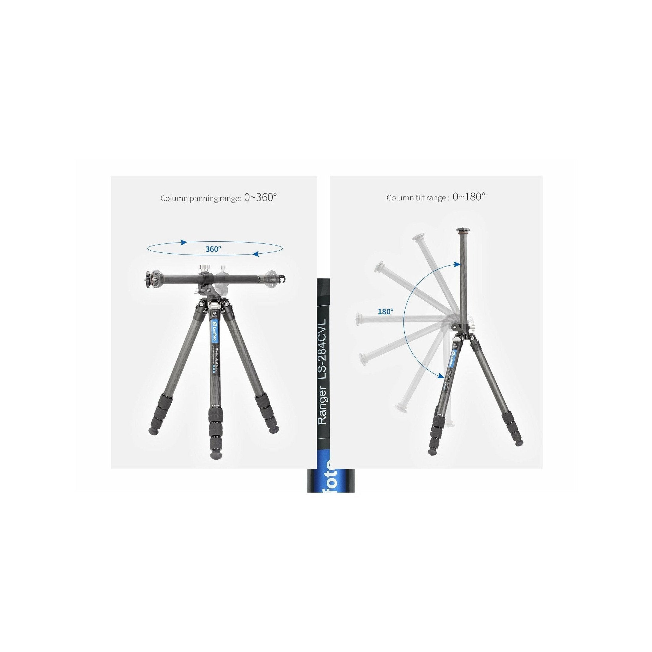 Leofoto ranger series LS-284CVL carbon fibre tripod with 360 rotating horizontal column leofoto-india