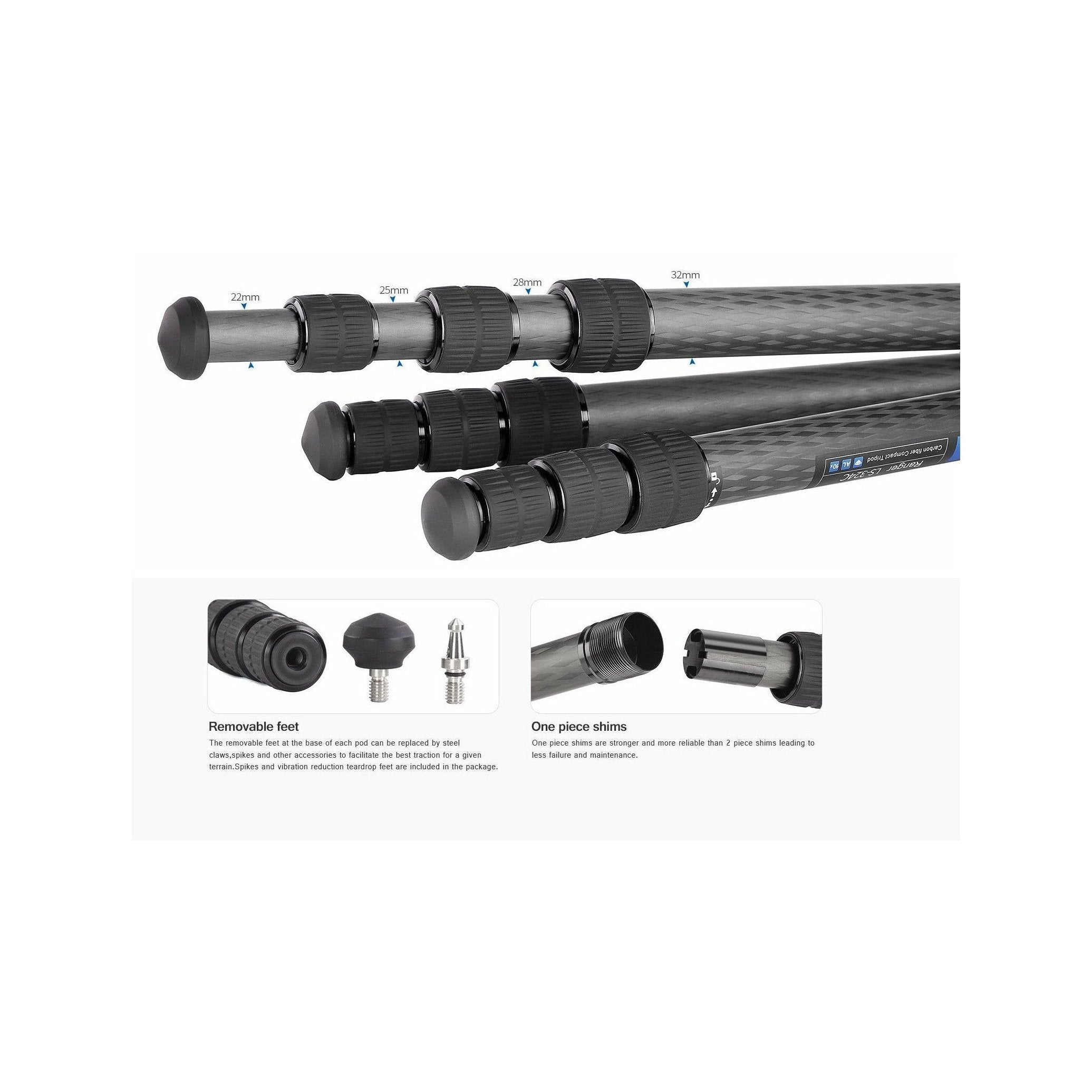 Leofoto LS-324C Ranger Series Tripod and LH-40PCL ball Head Kit 4S leofoto-india