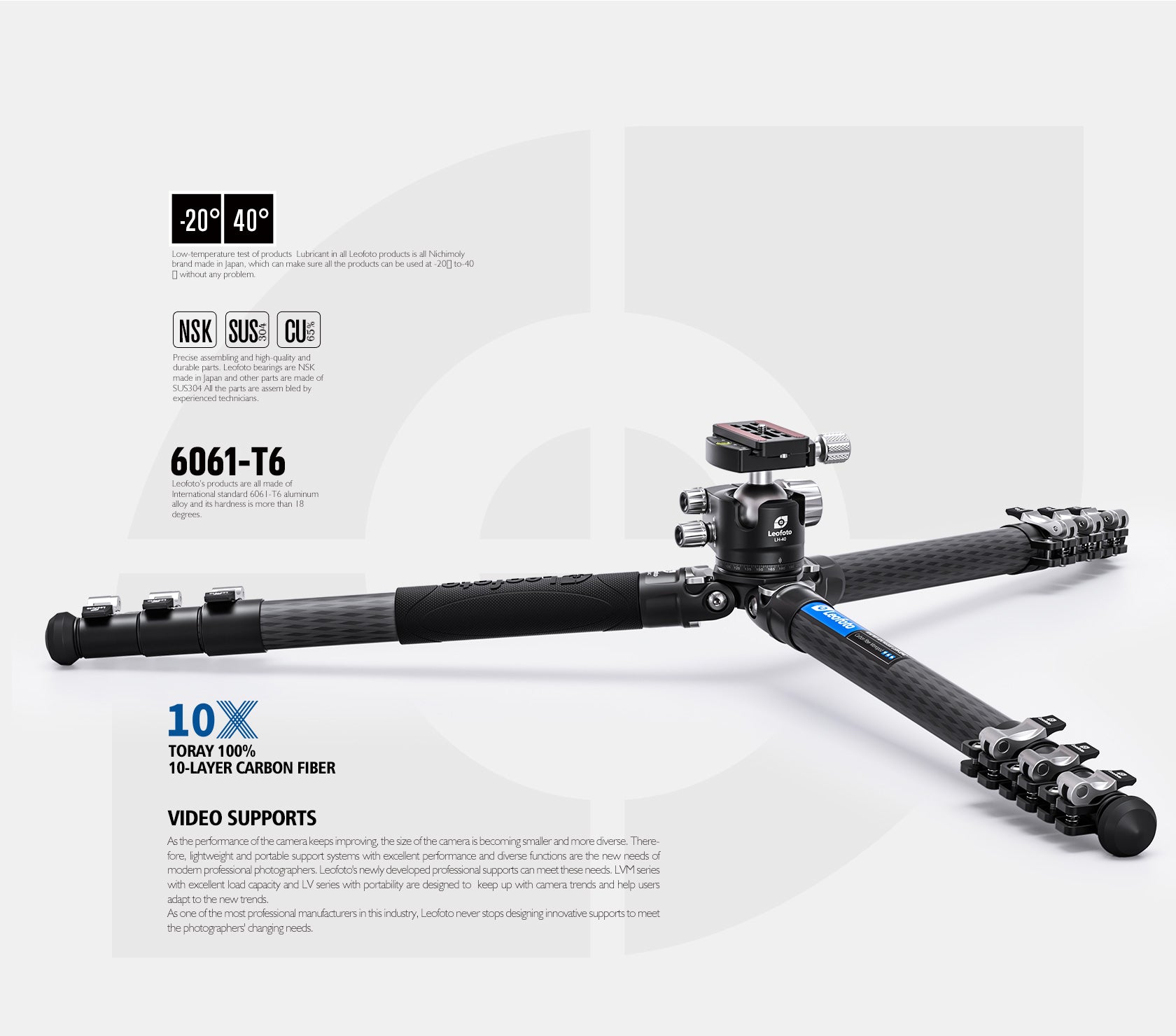 Leofoto Rapid Series Tripod LSR-324C+LH-40