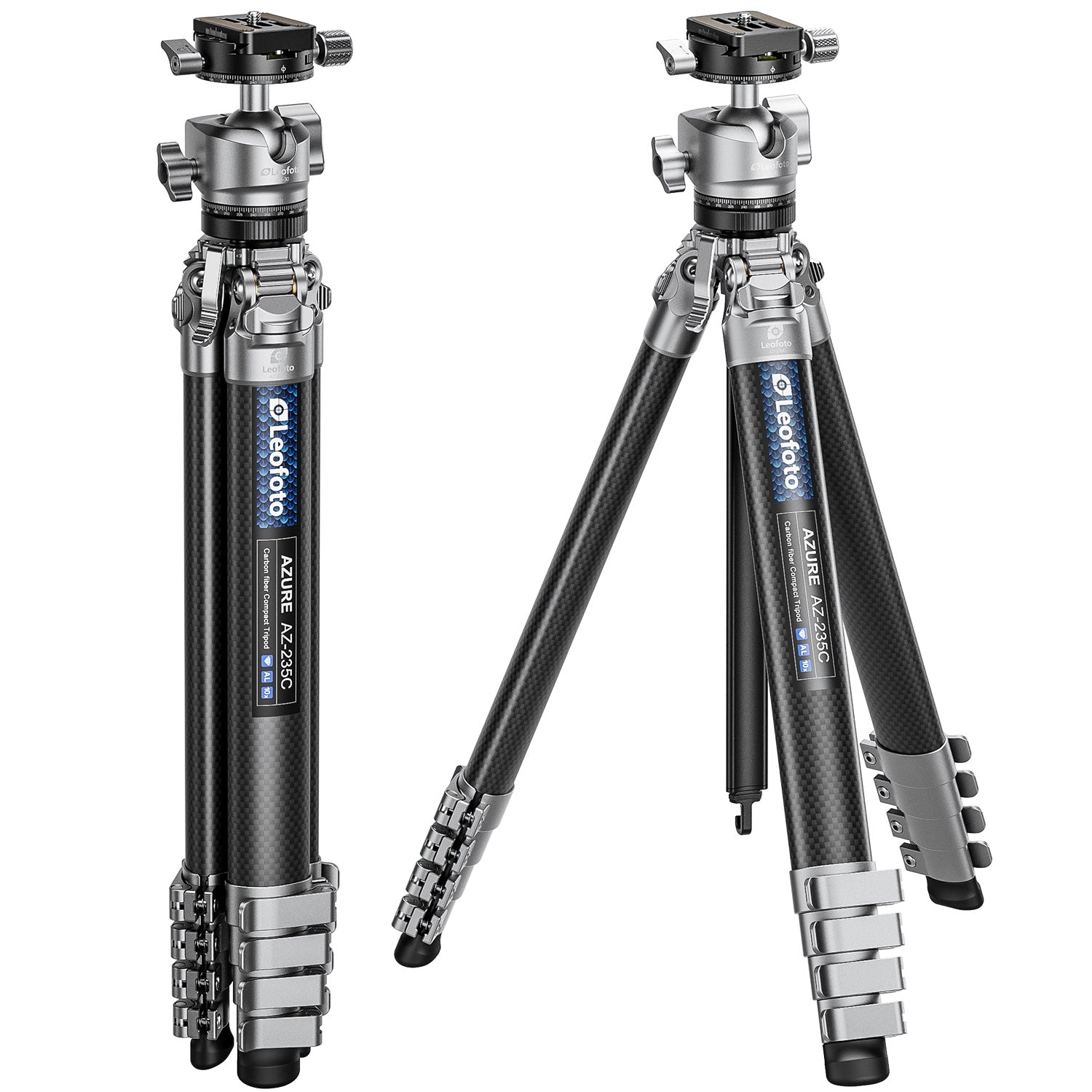 Leofoto AZ-235C+LH-30r - Black AZURE SERIES Ultra-Compact Tripod
