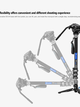 Leofoto MF-324C+BV-10+VD-04 Professional carbon fiber Monopod