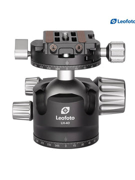 Leofoto-LH-40R Ball Head lower center double notch with QR plate