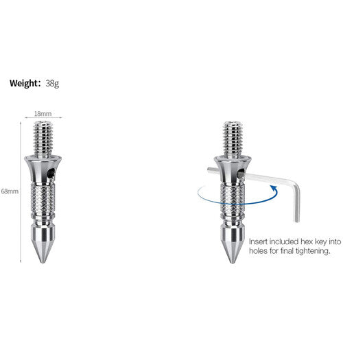 Universal Tripod Foot Spikes 3/8 Inch Thread Stainless Steel - View #8