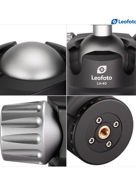 Leofoto-LH-40R Ball Head lower center double notch with QR plate