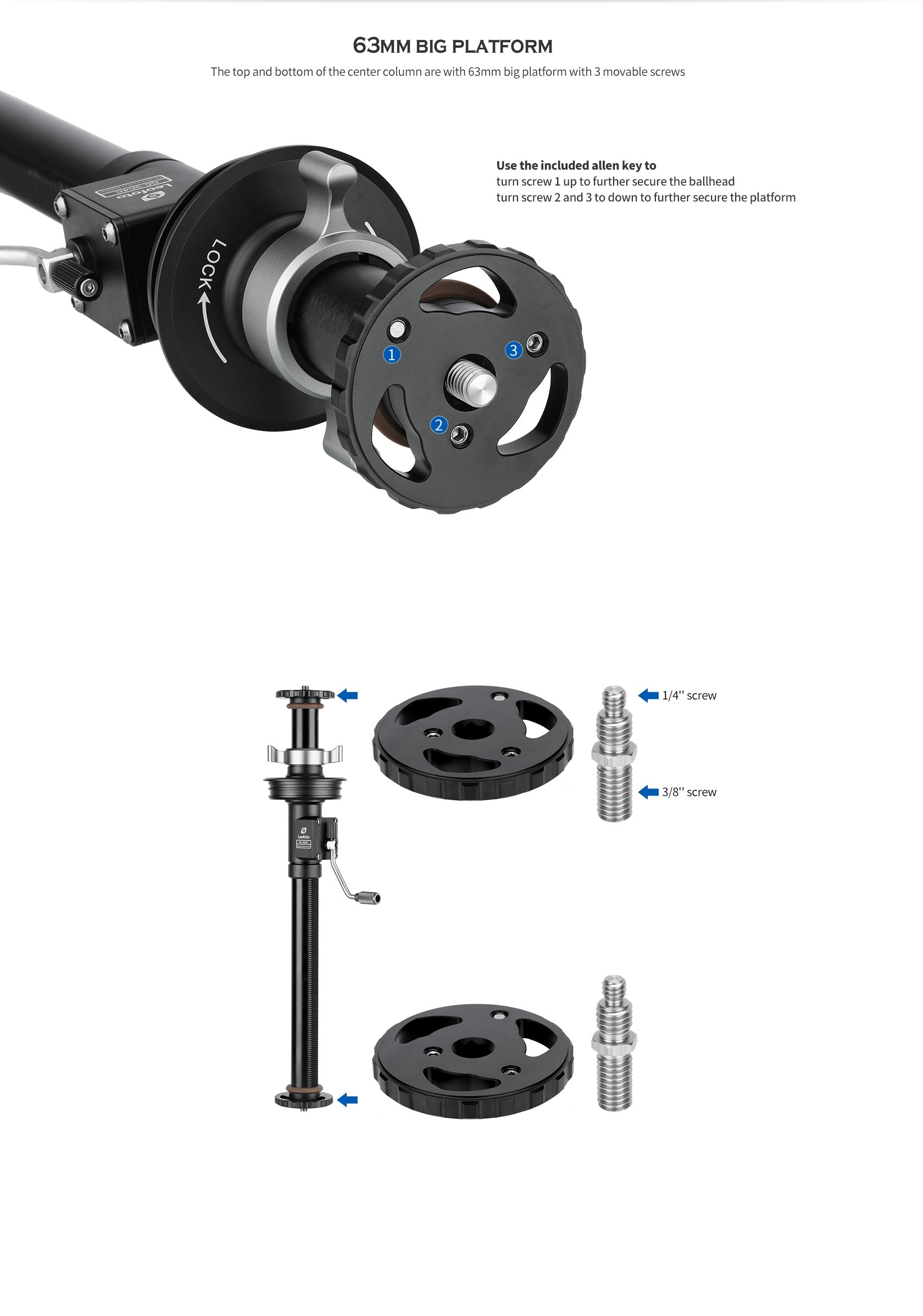 Leofoto Geared Center Column-GC-364C